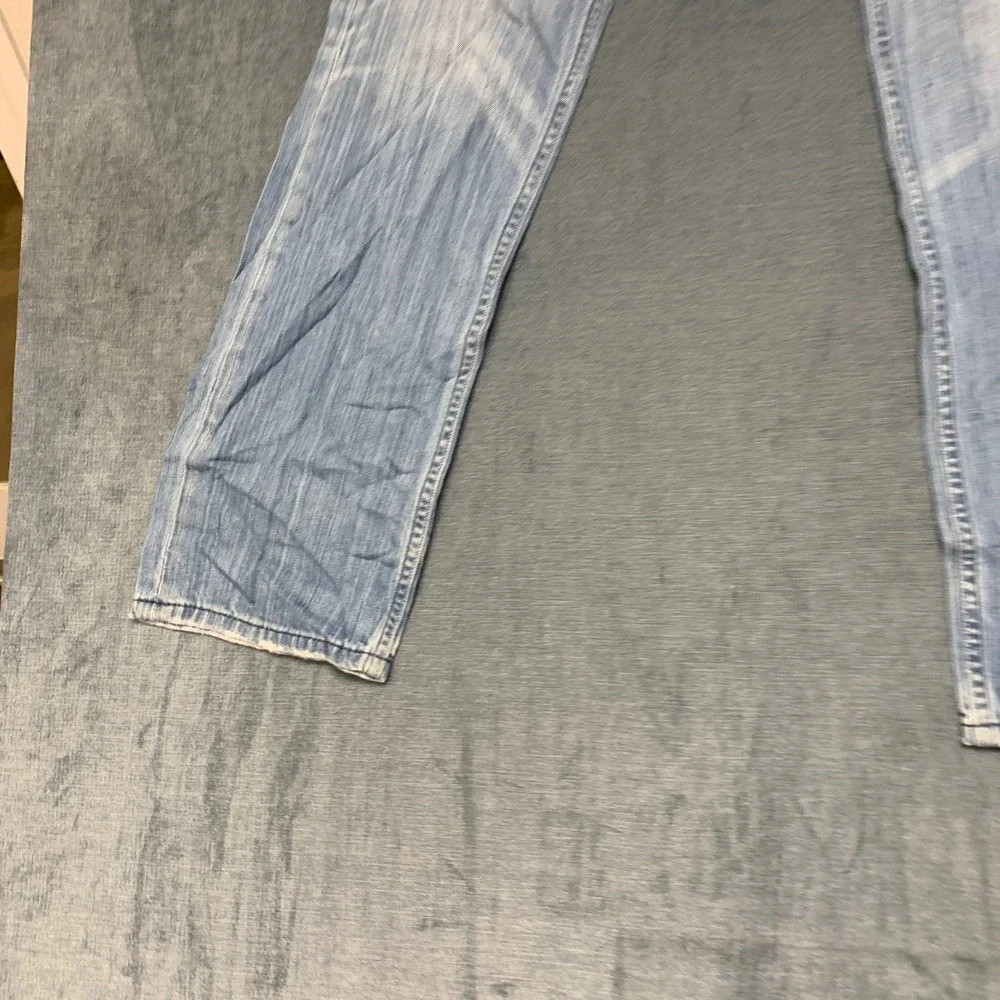 Levi's 514 Slim Straight Jean Men 30x32 Blue Denim Light Wash Distressed Pockets